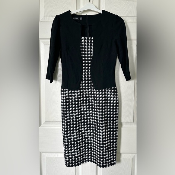 Homeyee Black/White Houndstooth Pattern Dress Size L (8) NWT - Picture 1 of 9